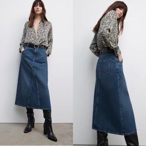 Zara midi denim skirt size Medium
